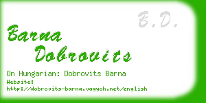 barna dobrovits business card